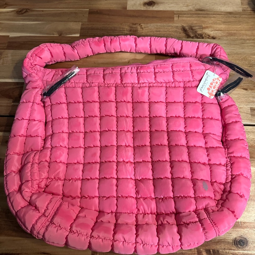 Free People Quilted Duffle Crossbody Bag/ NWT. Bubblegum/Malibu Pink